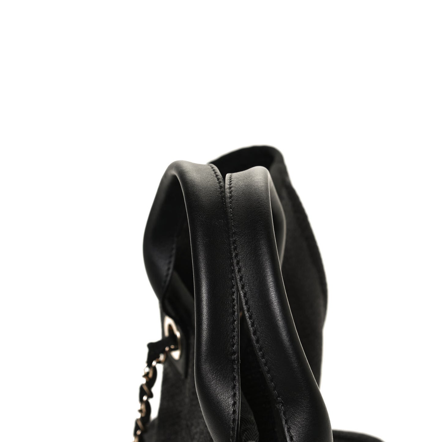Woven Straw Raffia Medium Deauville Tote Black