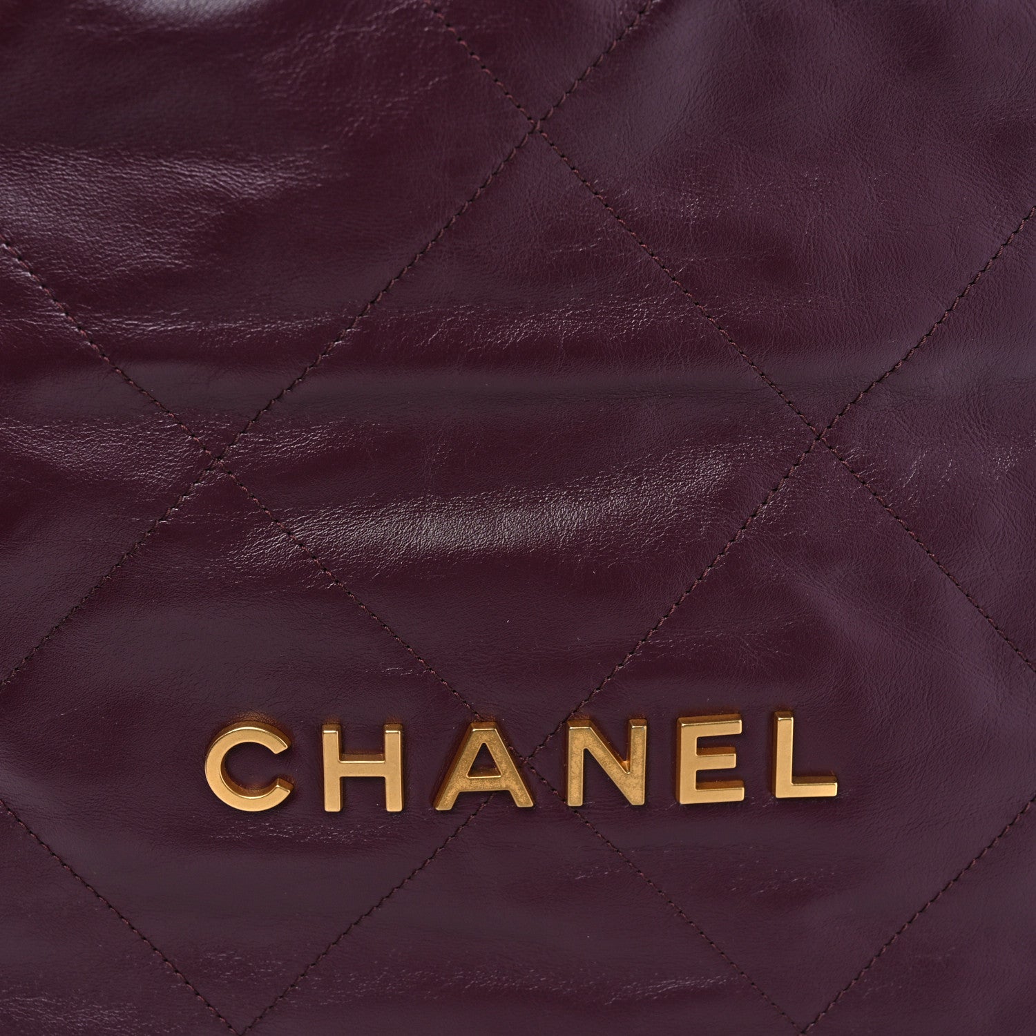 Chanel Shiny Calfskin Quilted Small Chanel 22 Dark Burgundy 8 of 10