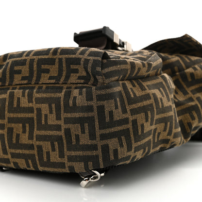 Fendi Recycled Fabric Jacquard Vitello Astro FF 1974 Small Fendiness Backpack Tobacco Moro Black 10 of 10