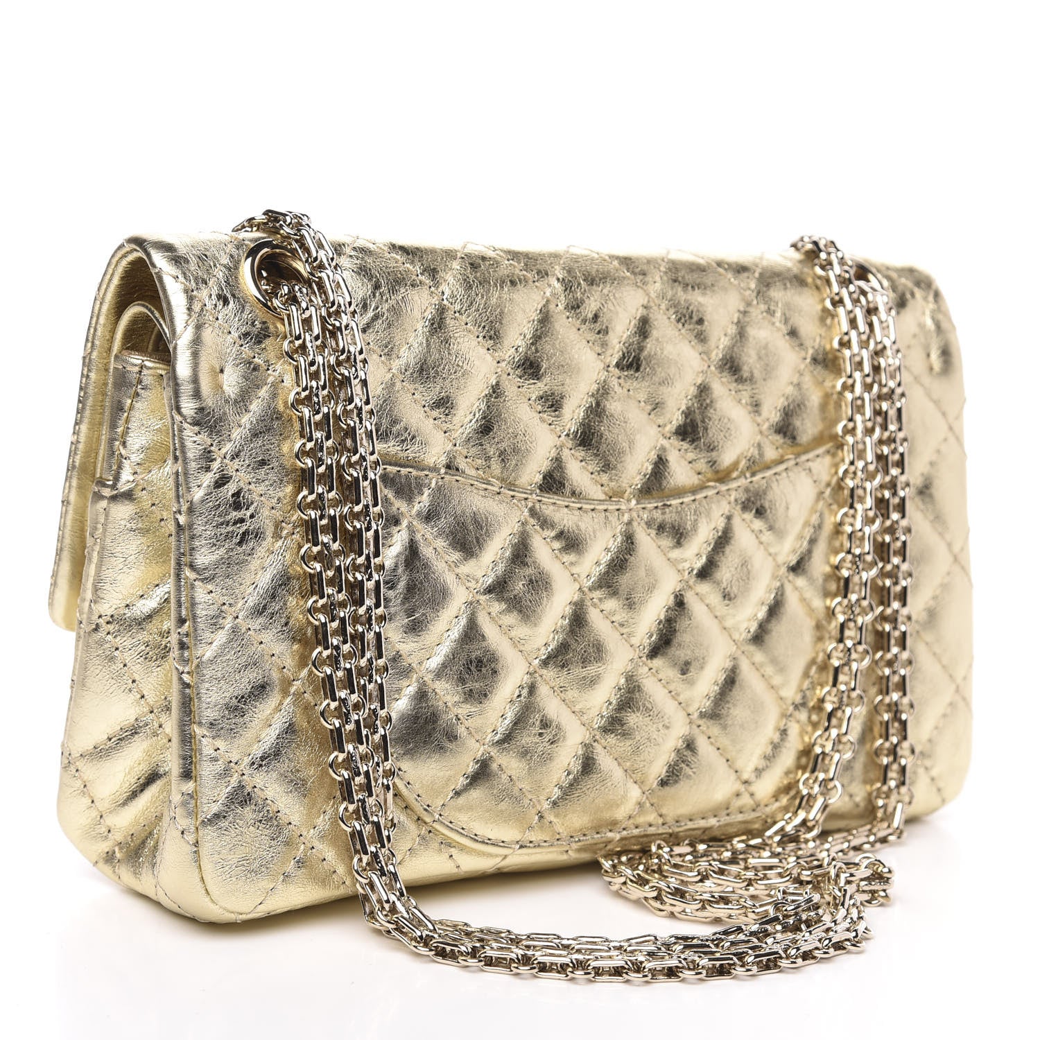 Chanel Metallic Aged Calfskin Quilted 2.55 Reissue 225 Flap Gold 3 of 9