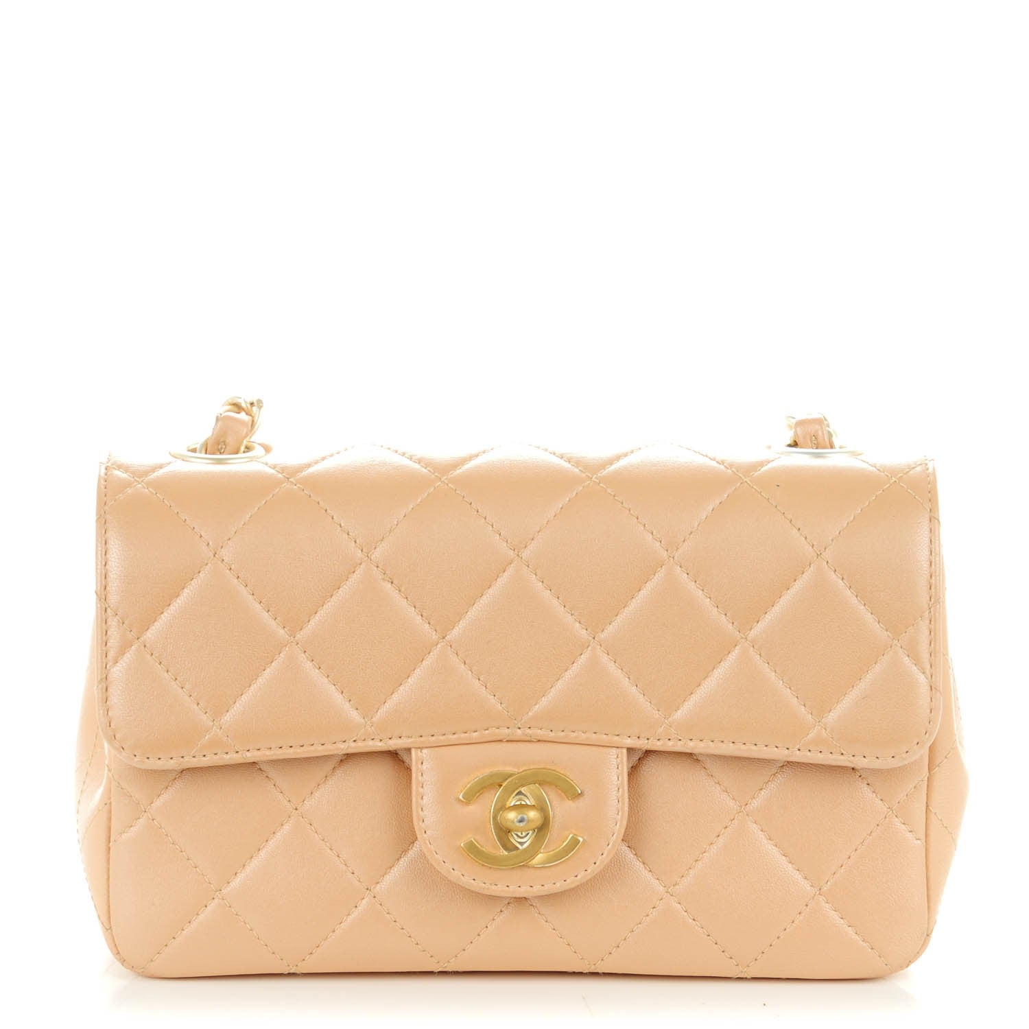 Chanel Lambskin Quilted Mini Rectangular Flap Light Pink 1 of 7