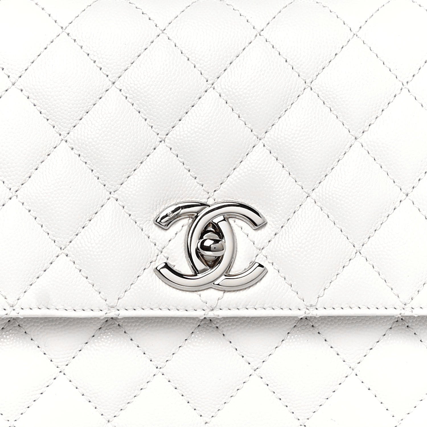 Chanel Caviar Quilted Small Coco Handle Flap White 4 of 14