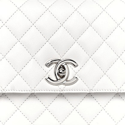 Chanel Caviar Quilted Small Coco Handle Flap White 4 of 14