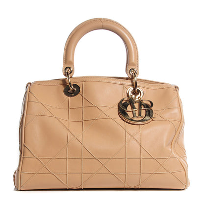 Christian Dior Calfskin Cannage Granville Polochon Beige 1 of 9