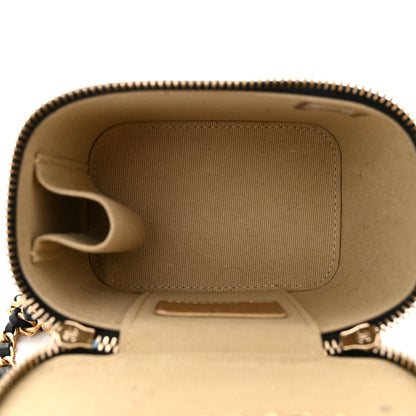 Chanel Lambskin Quilted Mini Pearl Crush Vanity Case With Chain Black 5 of 11