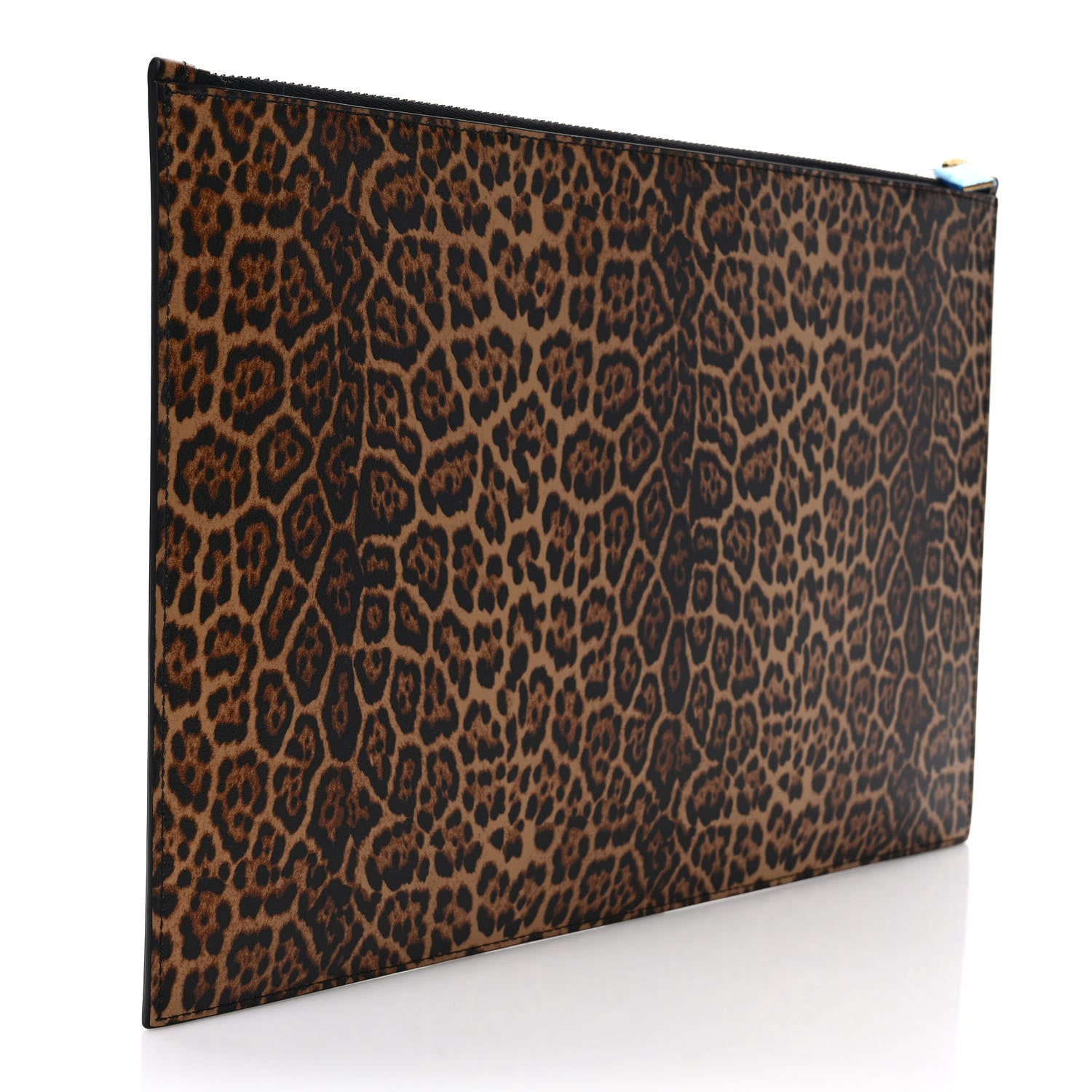Saint Laurent Calfskin Leopard Printed Medium Zip Clutch 3 of 7