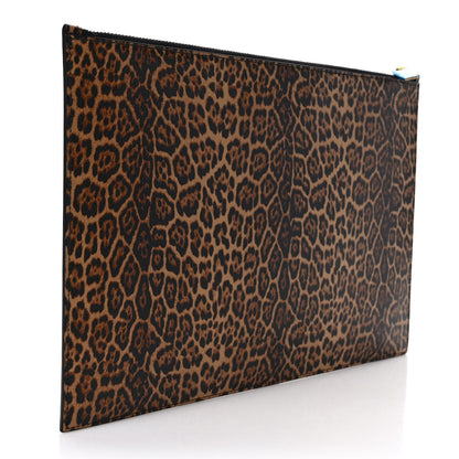 Saint Laurent Calfskin Leopard Printed Medium Zip Clutch 3 of 7