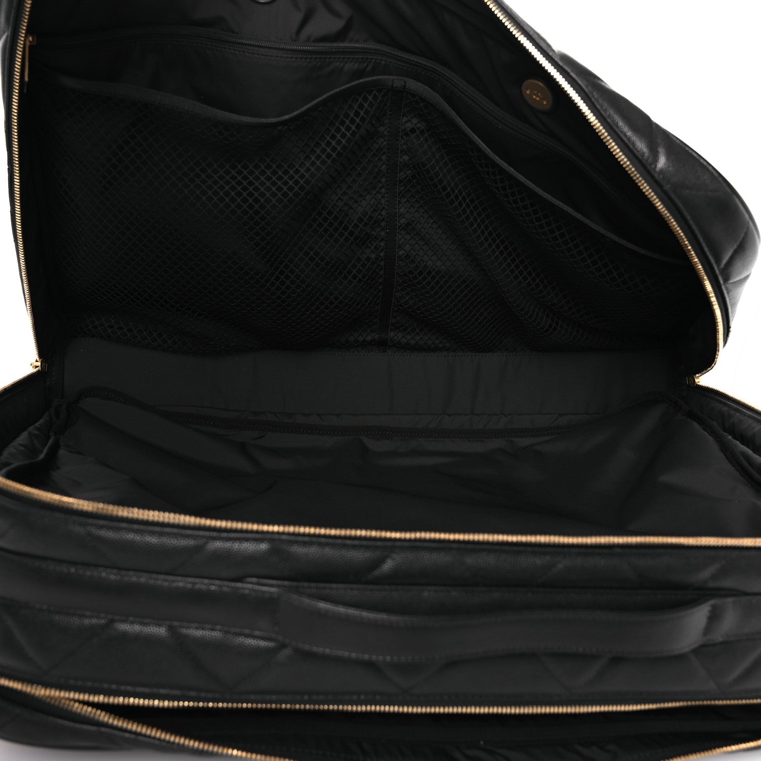 Chanel Shiny Grained Calfskin Quilted Large Travel Bowling Bag Black 5 of 12
