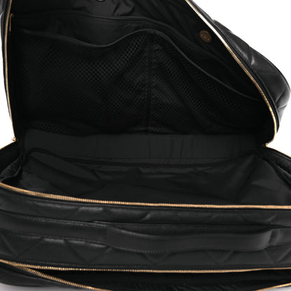 Chanel Shiny Grained Calfskin Quilted Large Travel Bowling Bag Black 5 of 12