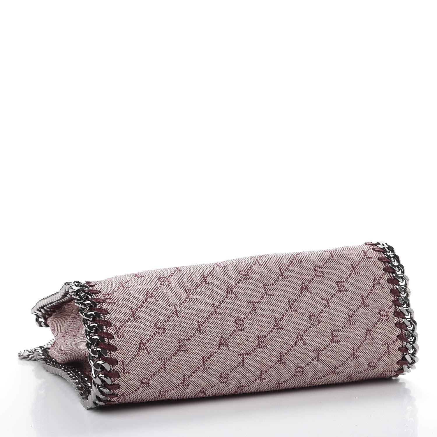 Stella McCartney Denim Logo Mini Falabella Tote Burgundy 3 of 8