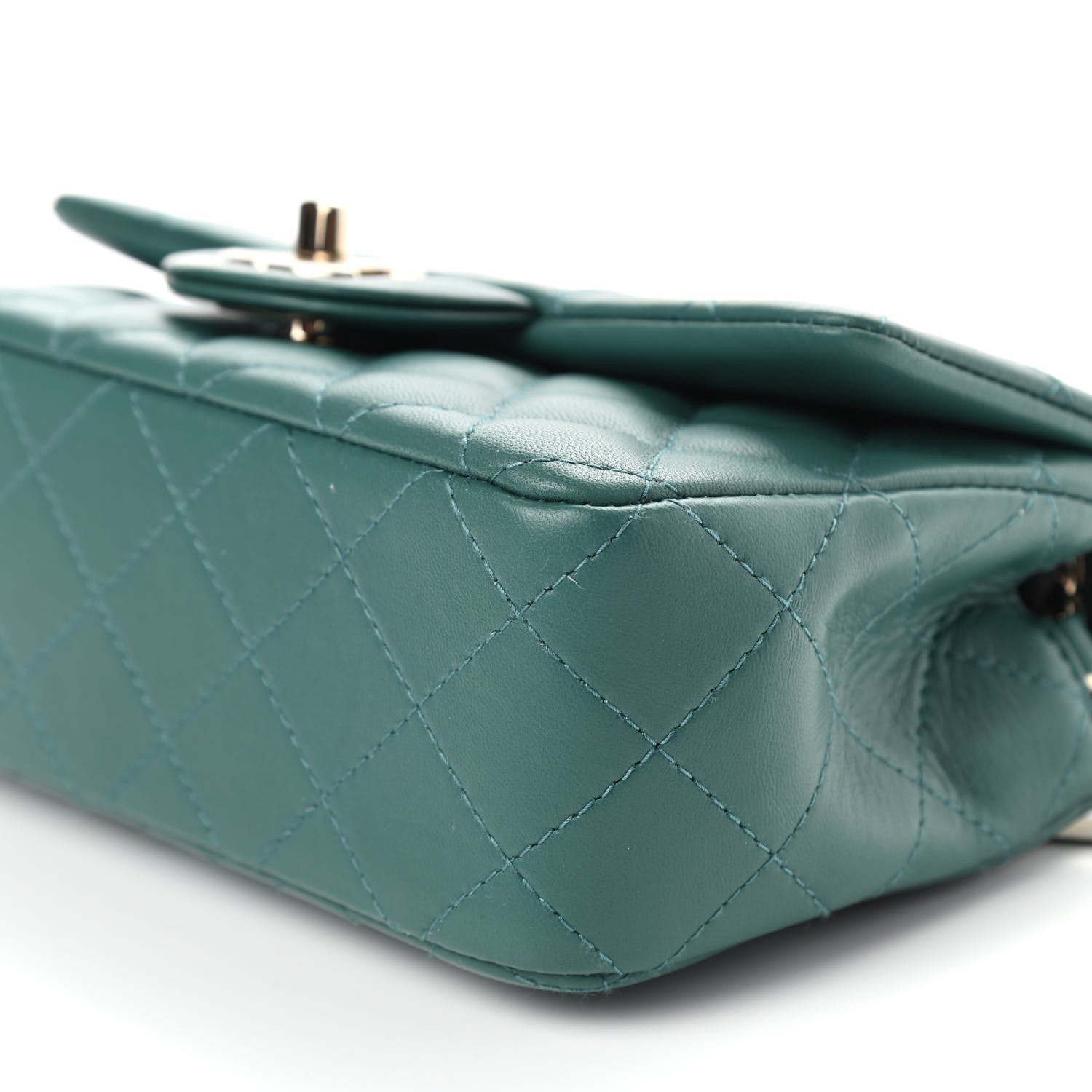 Chanel Lambskin Quilted Mini Rectangular Flap Green 9 of 11