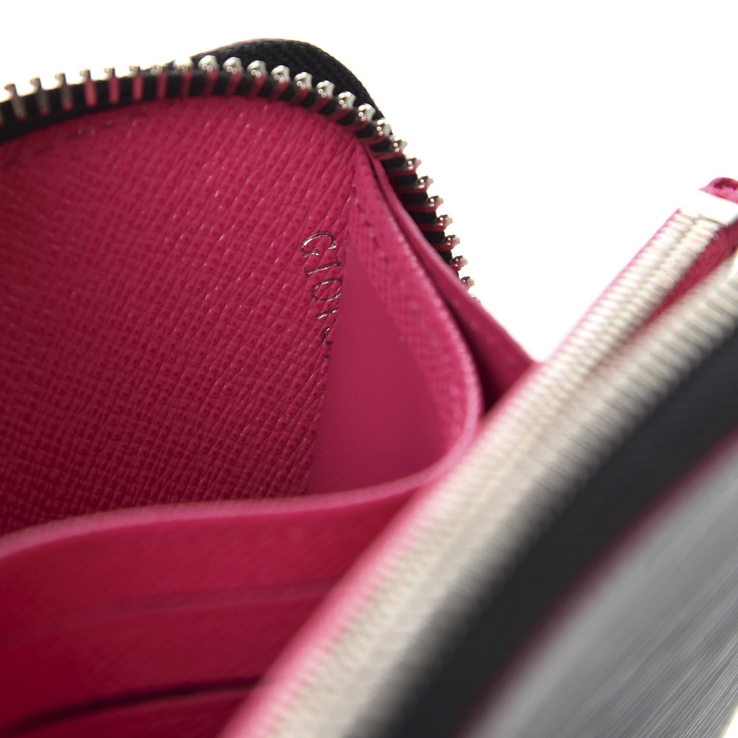 Epi Zippy Wallet Black Hot Pink