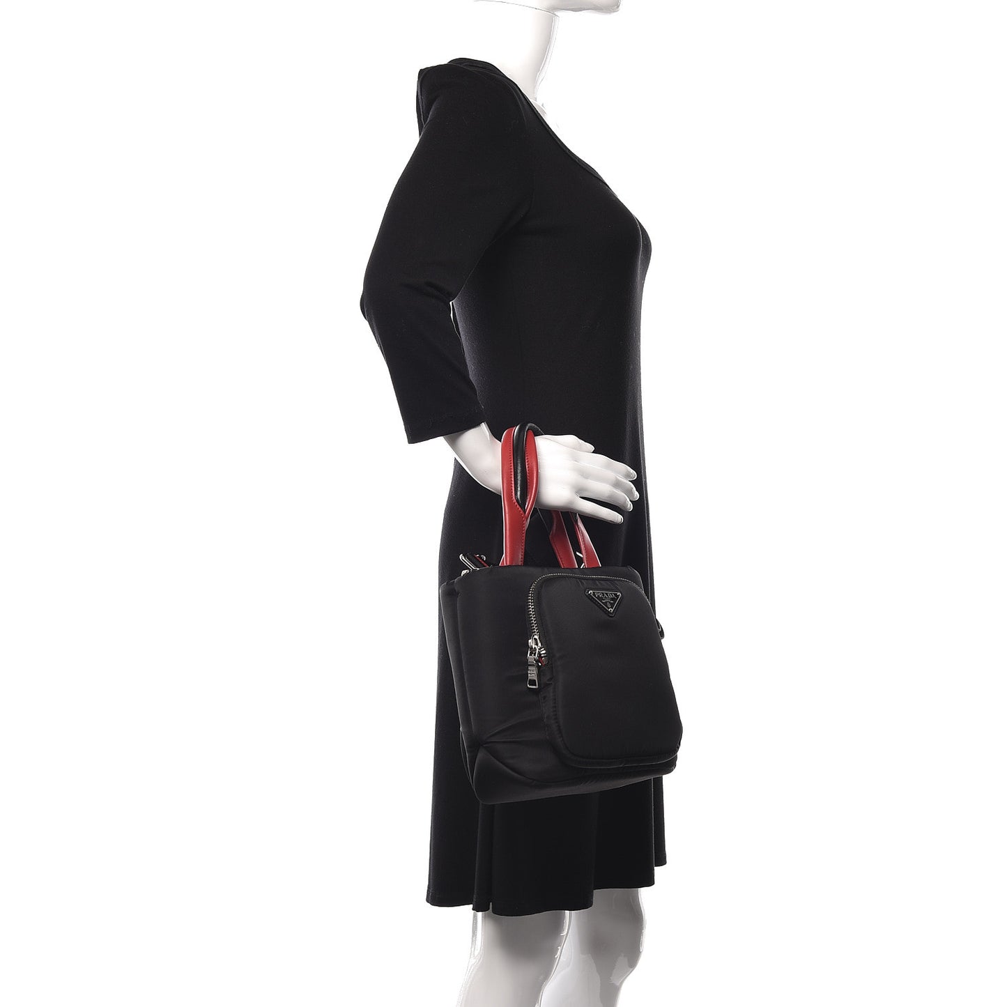 Tessuto Nylon Pocket Small Cargo Tote Black Fuoco