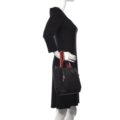 Prada Tessuto Nylon Pocket Small Cargo Tote Black Fuoco 2 of 11