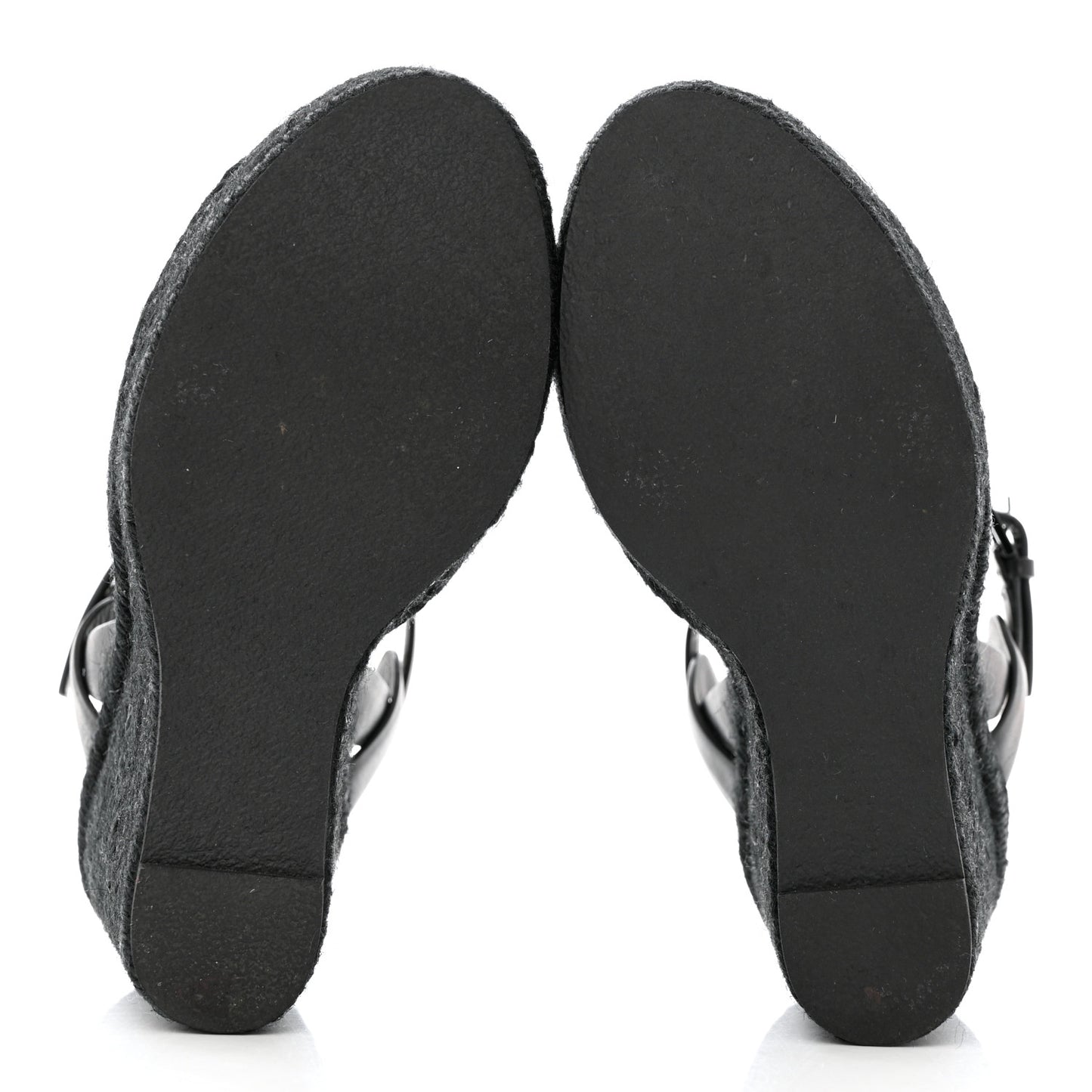 Calfskin Tribute 95 Platform Espadrille Wedge Sandals 36 Black