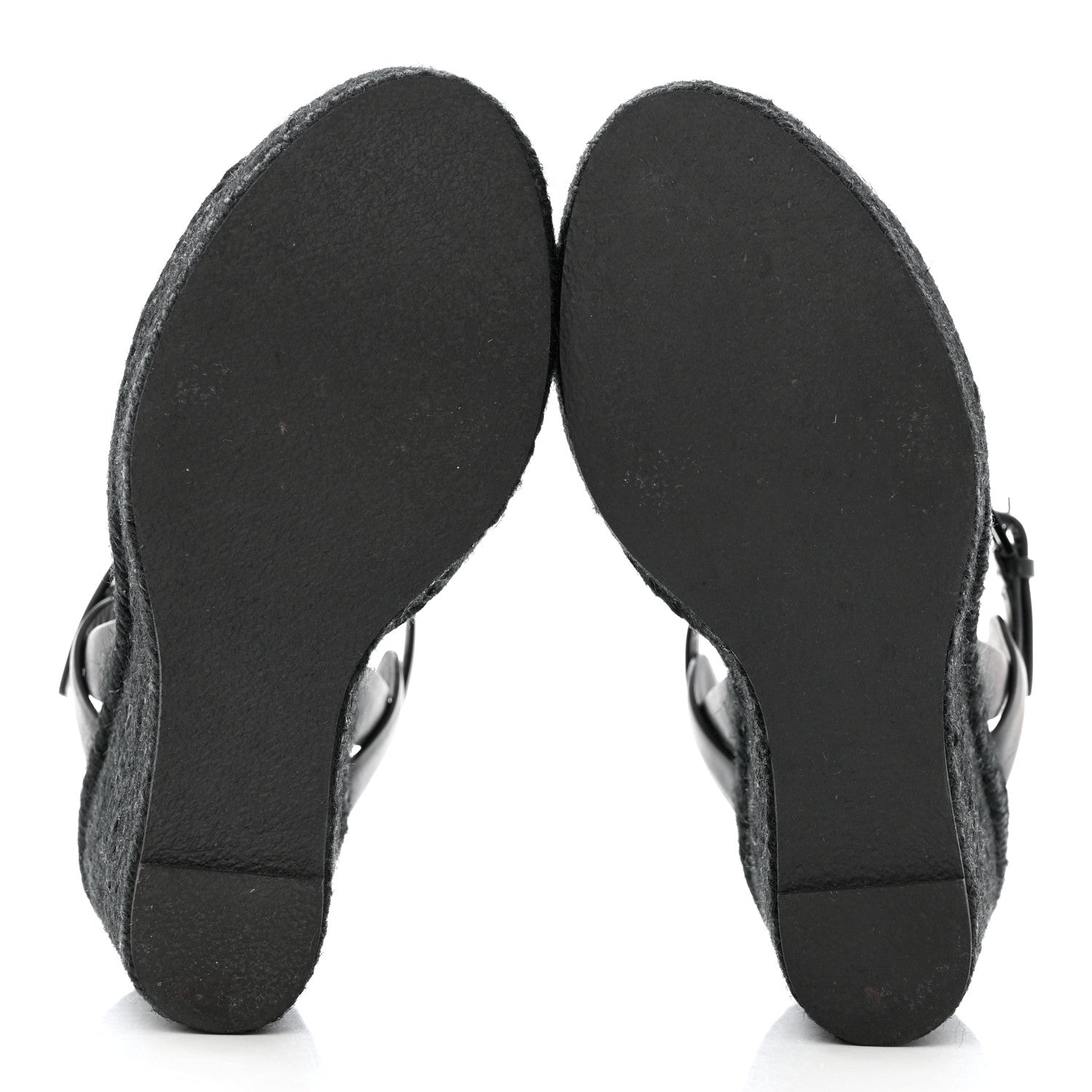Saint Laurent Calfskin Tribute 95 Platform Espadrille Wedge Sandals 36 Black 5 of 11