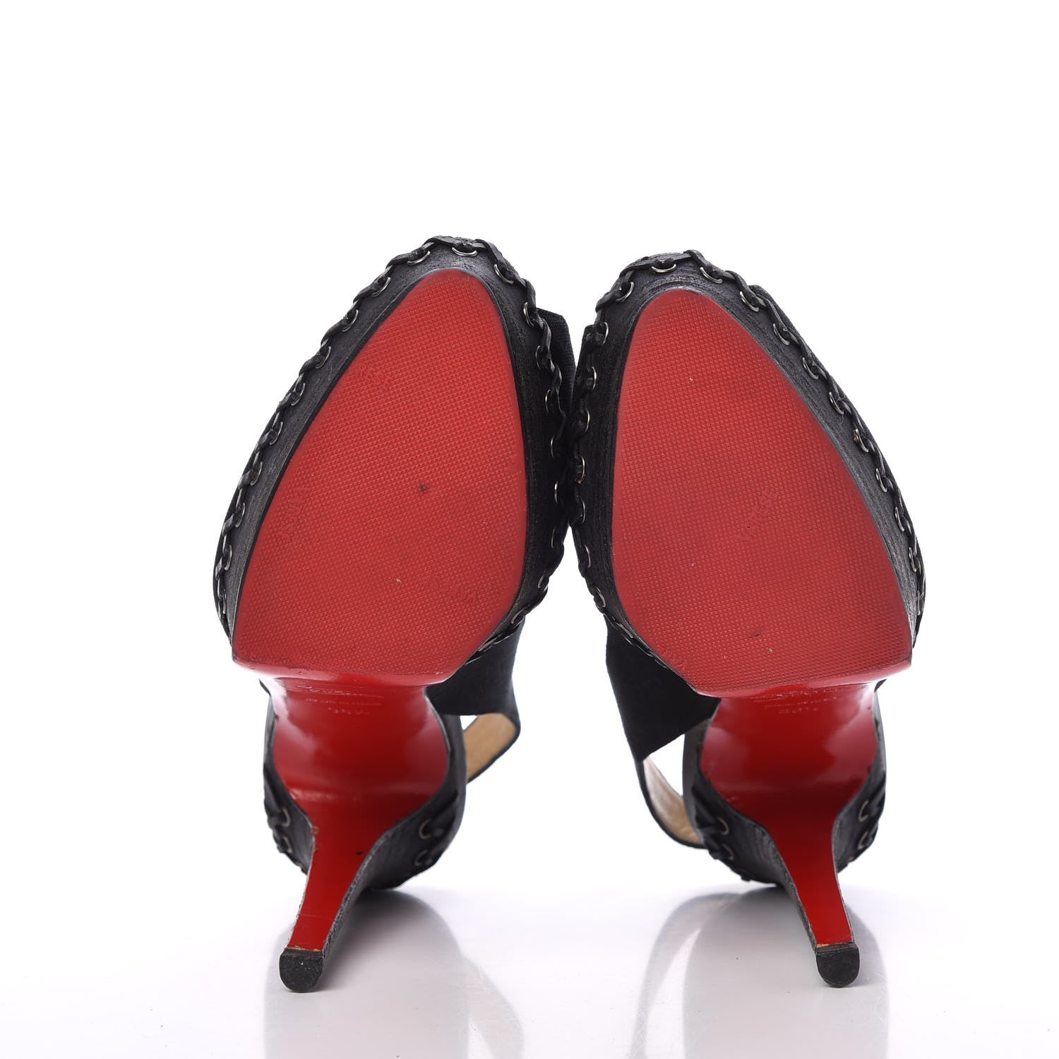 Christian Louboutin Canvas Indiana Sling 140 Pumps 36.5 Black Grezzo 7 of 15