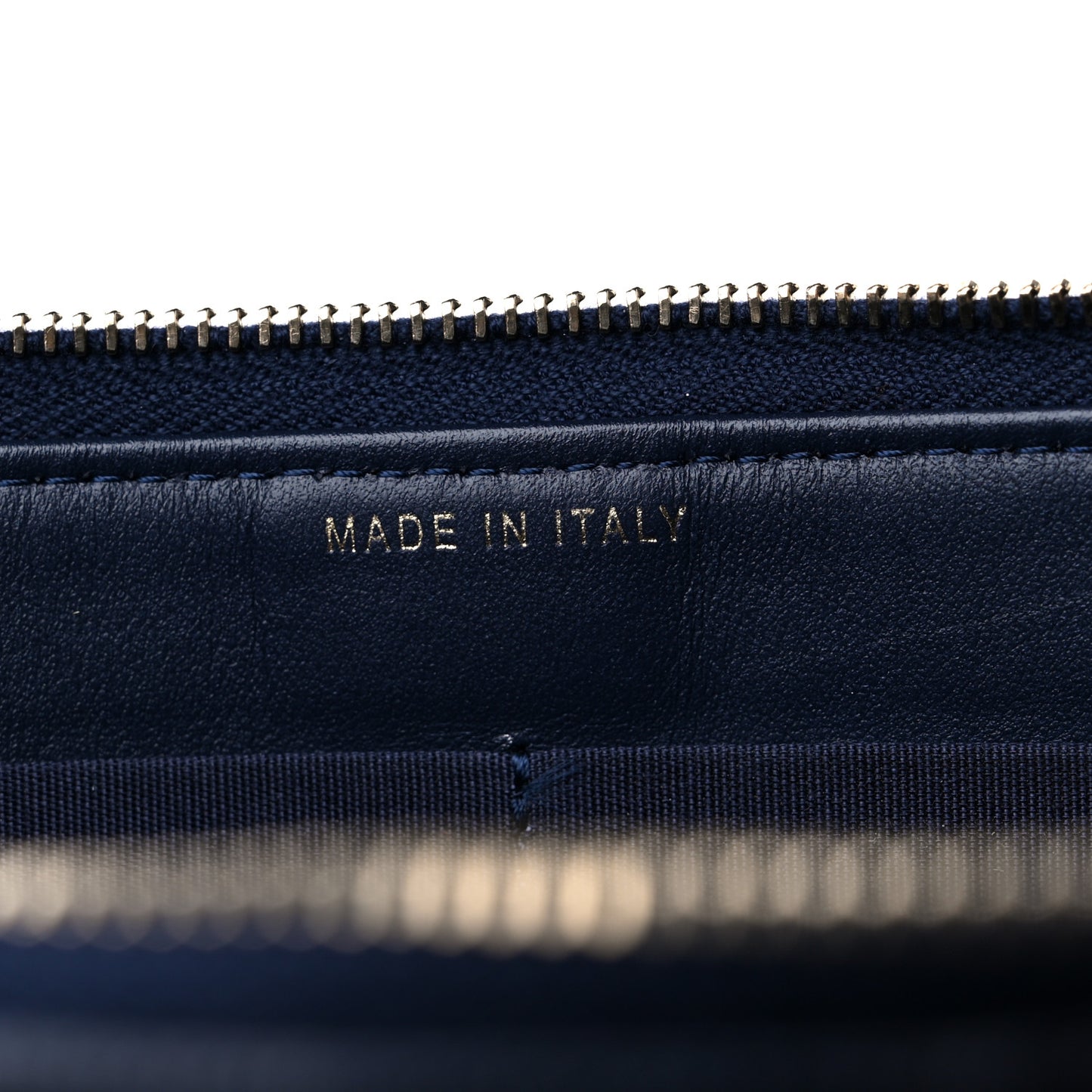 Caviar Quilted Small Zipped Boy Pouch Navy