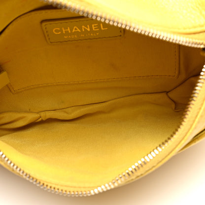 Chanel Crumpled Glazed Lambskin Quilted Waist Bag Fanny Pack Yellow 5 of 12