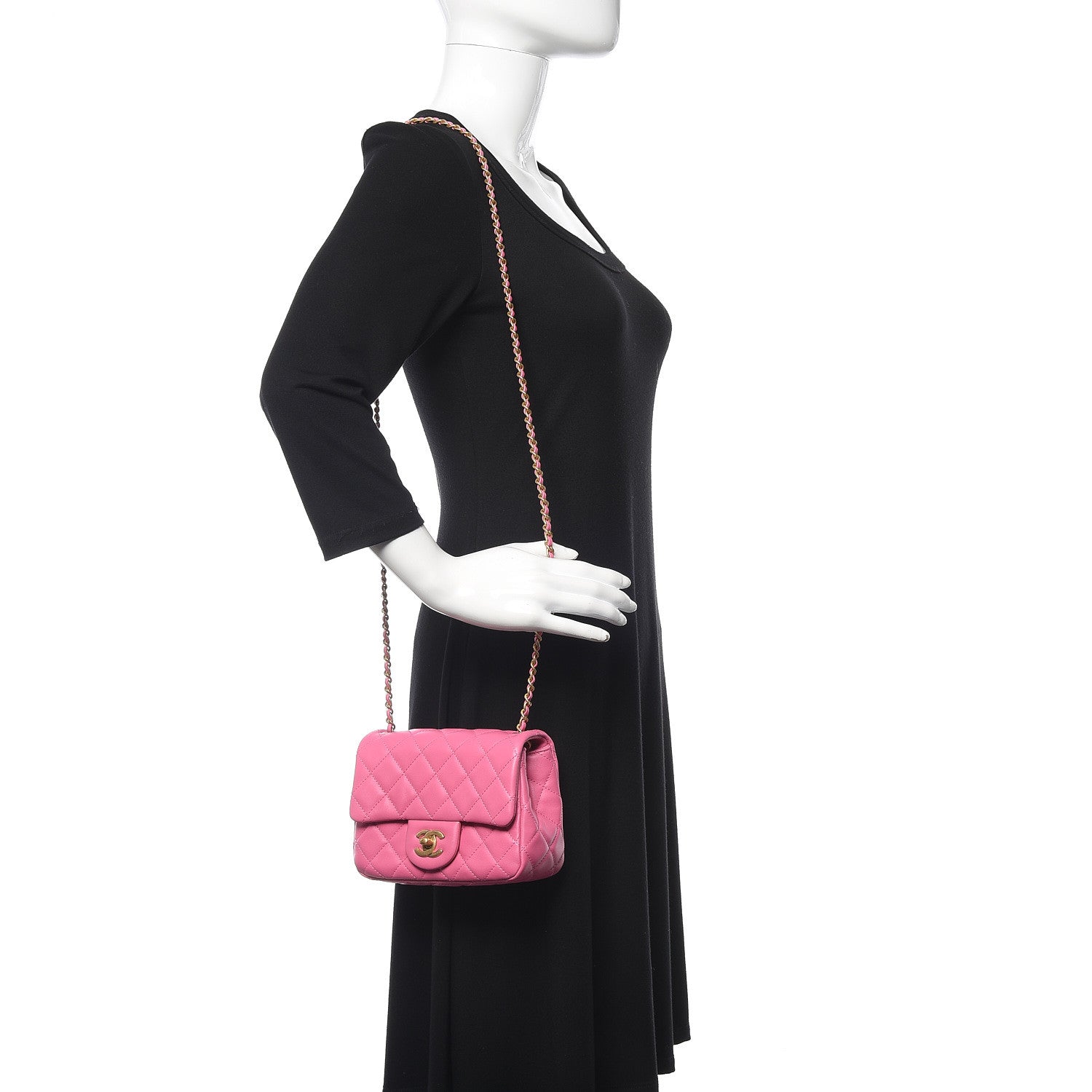Chanel Lambskin Quilted Mini Pearl Crush Flap Pink 2 of 11