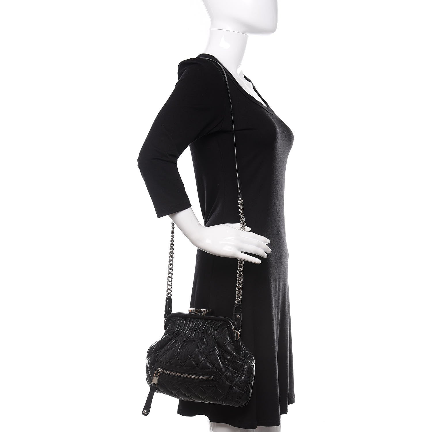 Marc Jacobs Calfskin Quilted Little Stam Black 2 of 9