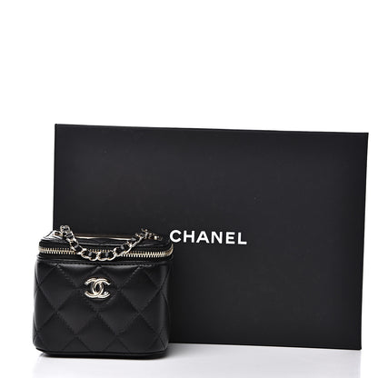 Chanel Lambskin Quilted Trendy Mini Vanity Case With Chain Black 10 of 10