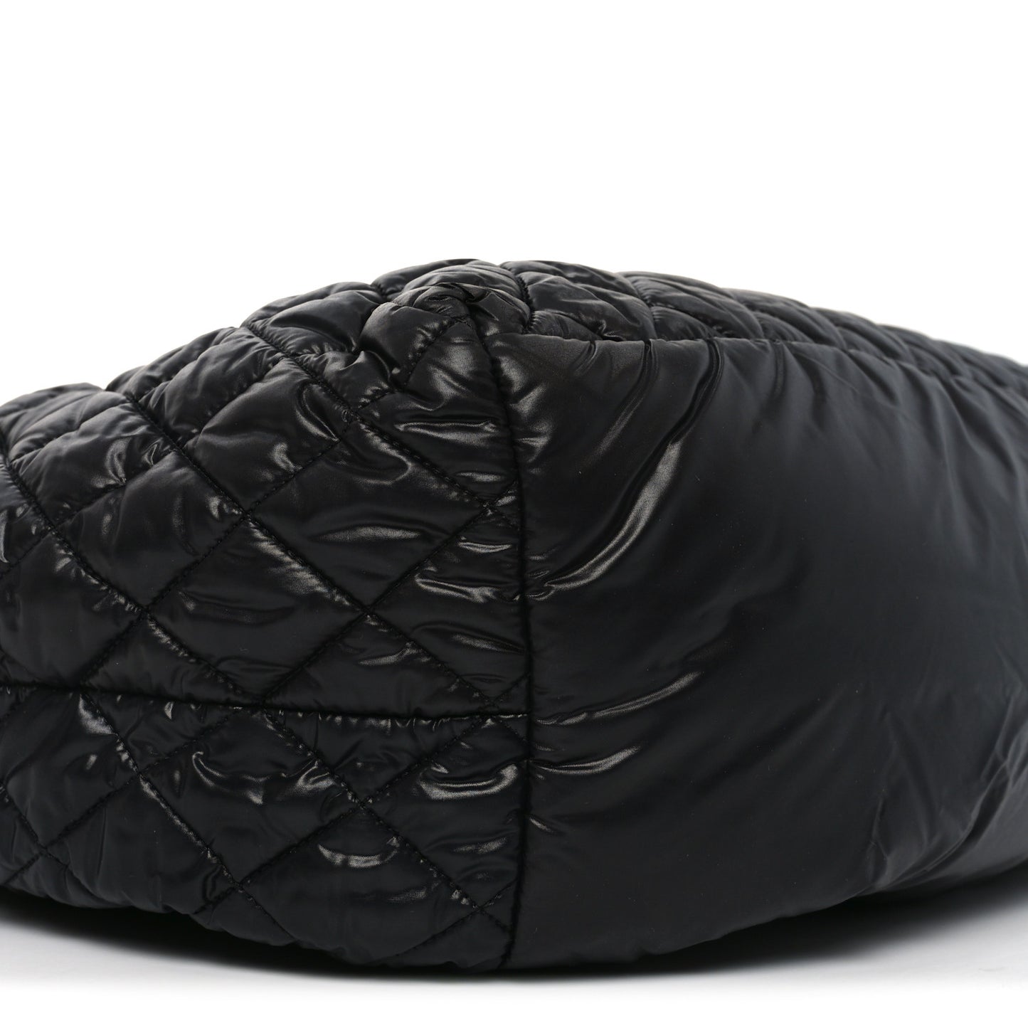 Nylon Quilted Large Coco Cocoon Tote Black