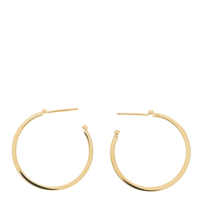 Tiffany 18K Yellow Gold Medium T Wire Hoop Earrings 3 of 5