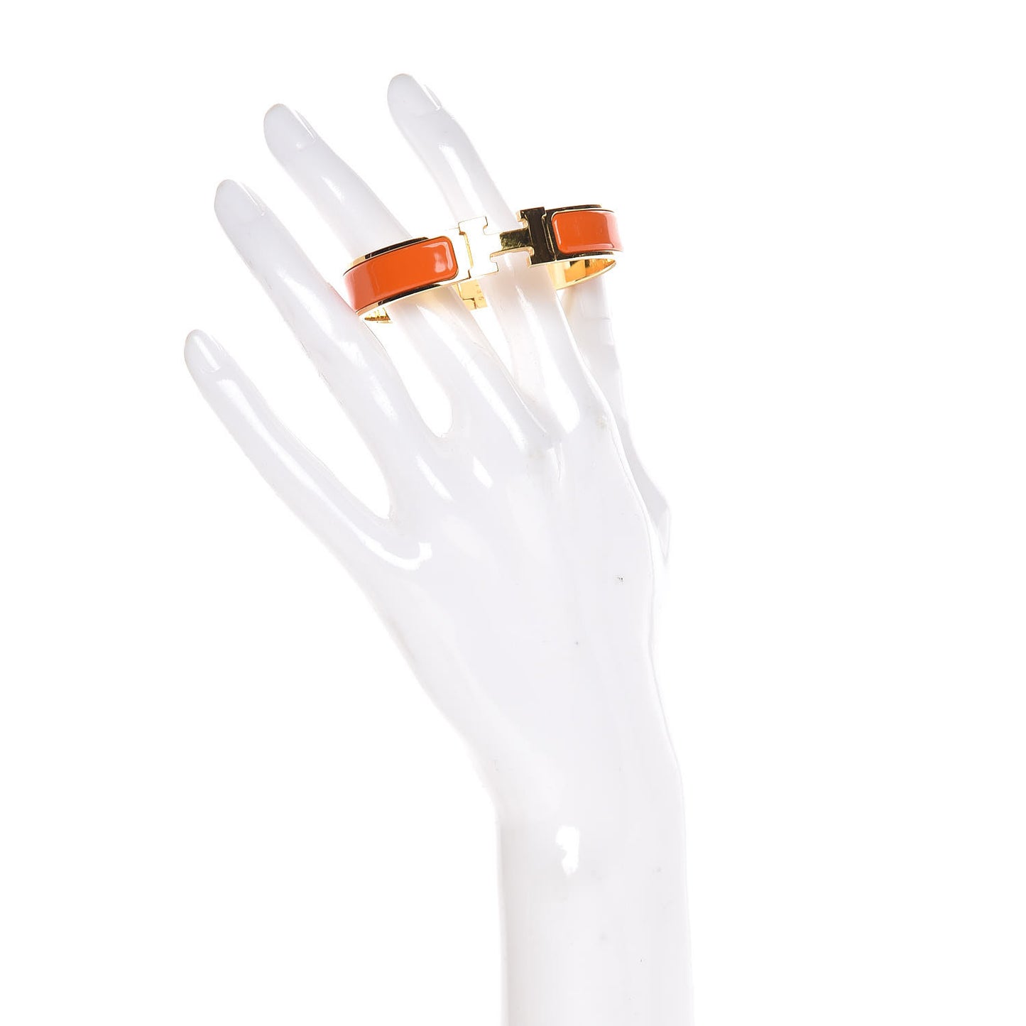 Enamel Narrow Clic Clac H Bracelet PM Orange