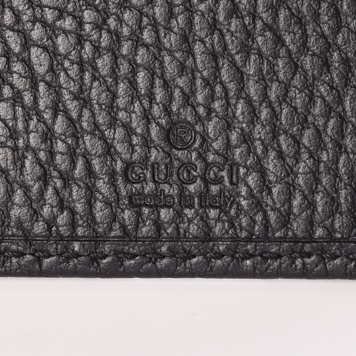 Gucci Pebbled Calfskin GG Marmont Card Case Black 6 of 8