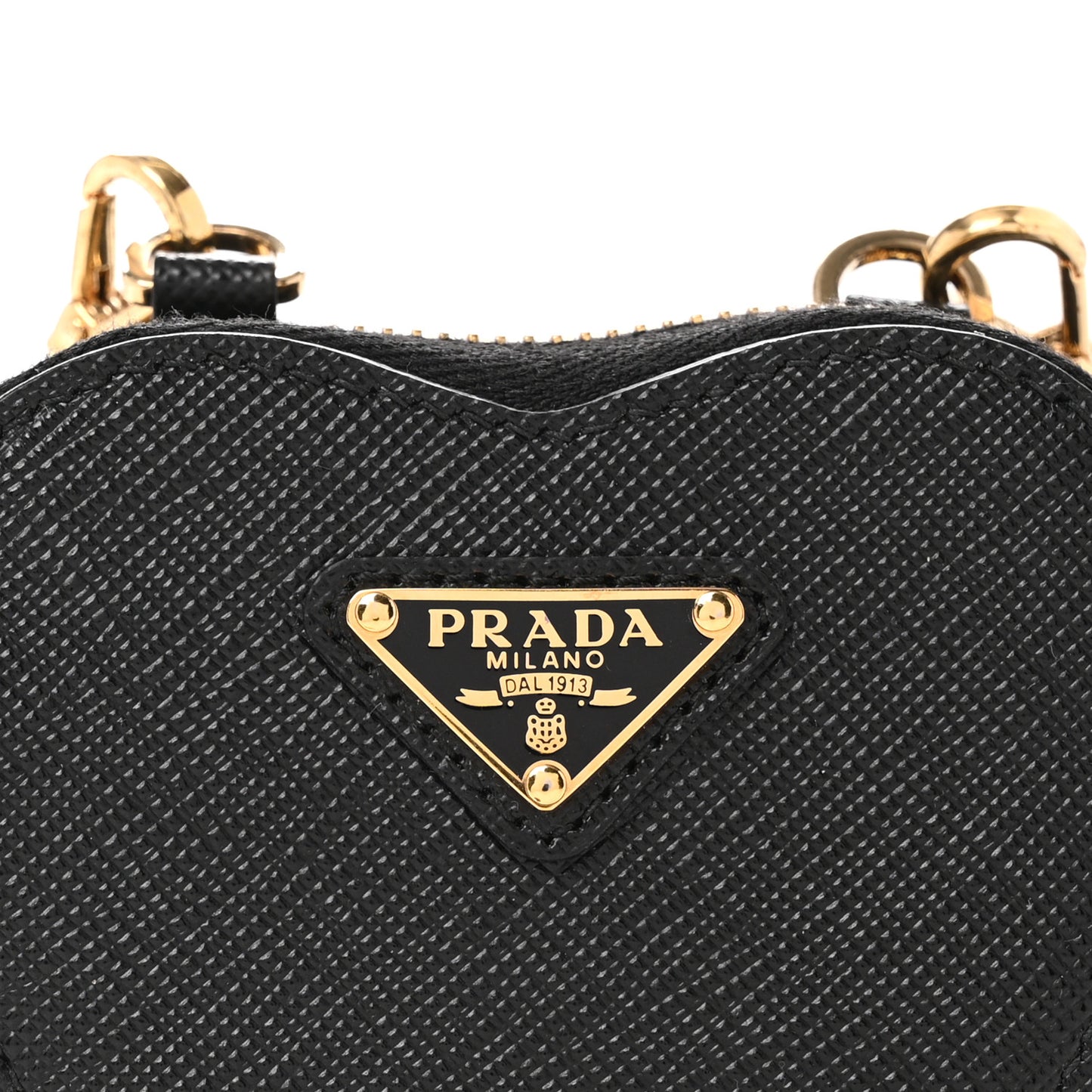 Saffiano Mini Heart Pouch Black