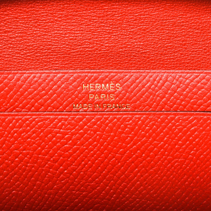 Hermes Epsom Bearn Card Holder Wallet Rouge Tomate 5 of 6