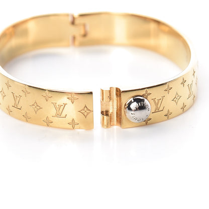 Louis Vuitton Brass Monogram Nanogram Cuff S Gold 6 of 6