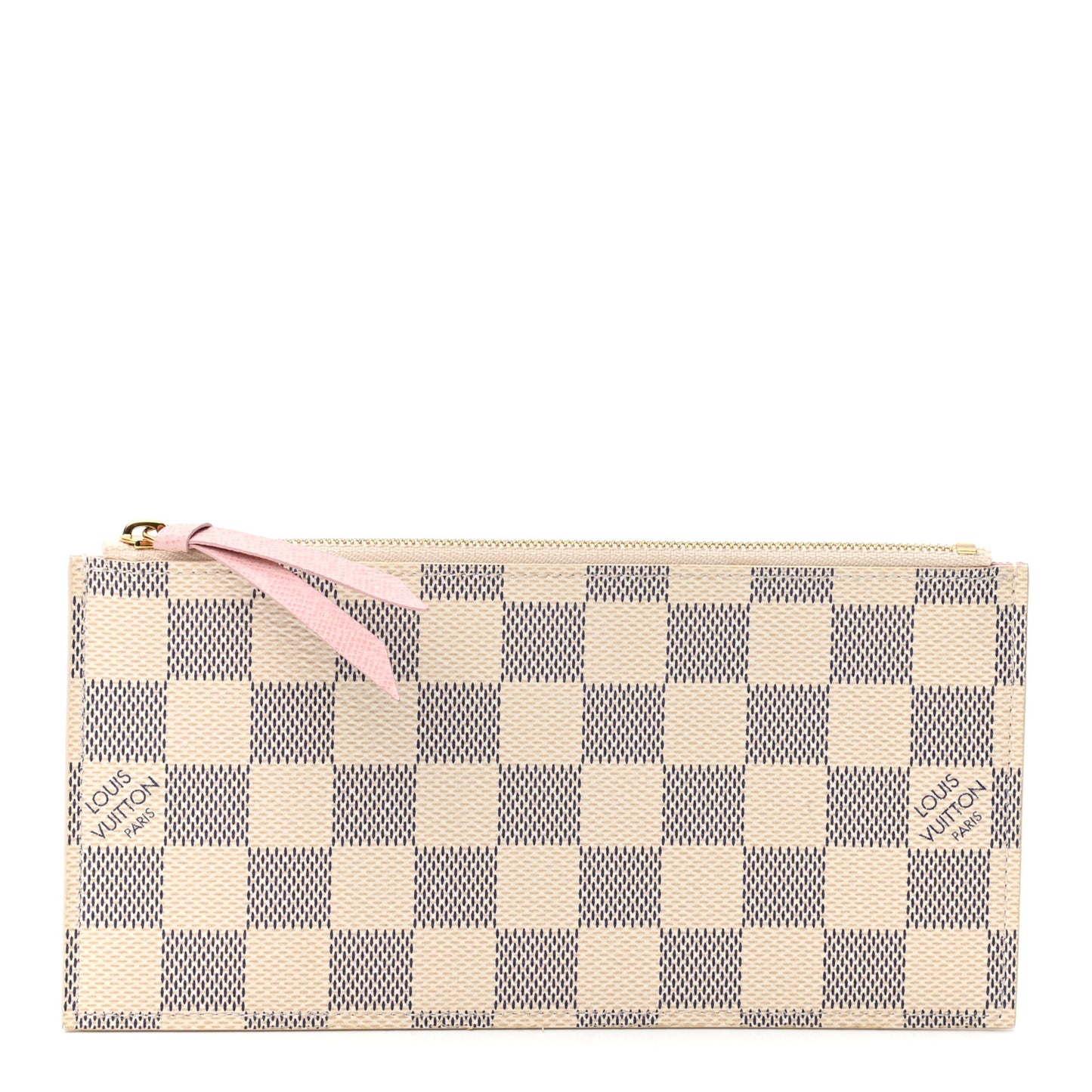 Damier Azur Felicie Chain Wallet Zippered Insert Rose Ballerine