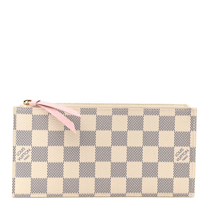 Louis Vuitton Damier Azur Felicie Chain Wallet Zippered Insert Rose Ballerine 1 of 6