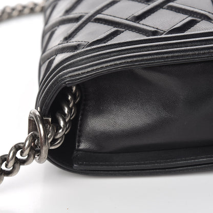 Chanel Lambskin Stitched Medium Boy Flap Black 15 of 24