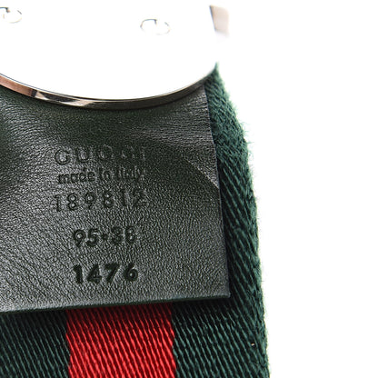 Gucci Nylon Buckle Web Belt 95 38 Red Green 4 of 5