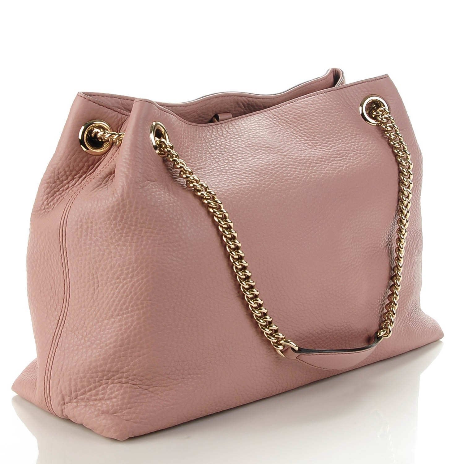 Gucci Pebbled Calfskin Medium Soho Chain Shoulder Bag Pale Pink 3 of 7
