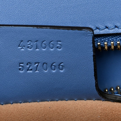 Gucci Calfskin Embroidered Medium Sylvie Top Handle Bag Clear Sky Blue 7 of 10