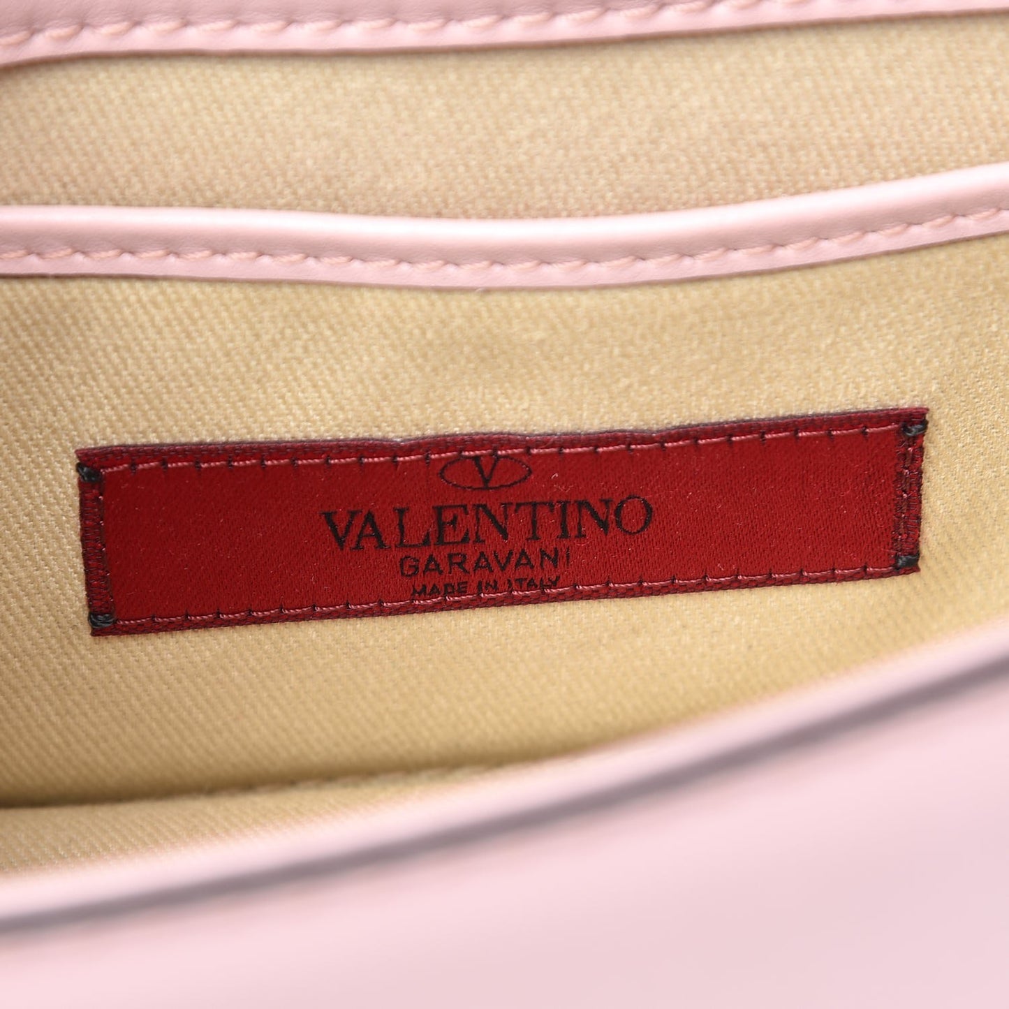 Vitello Mini Glam Lock Rockstud Flap Water Rose