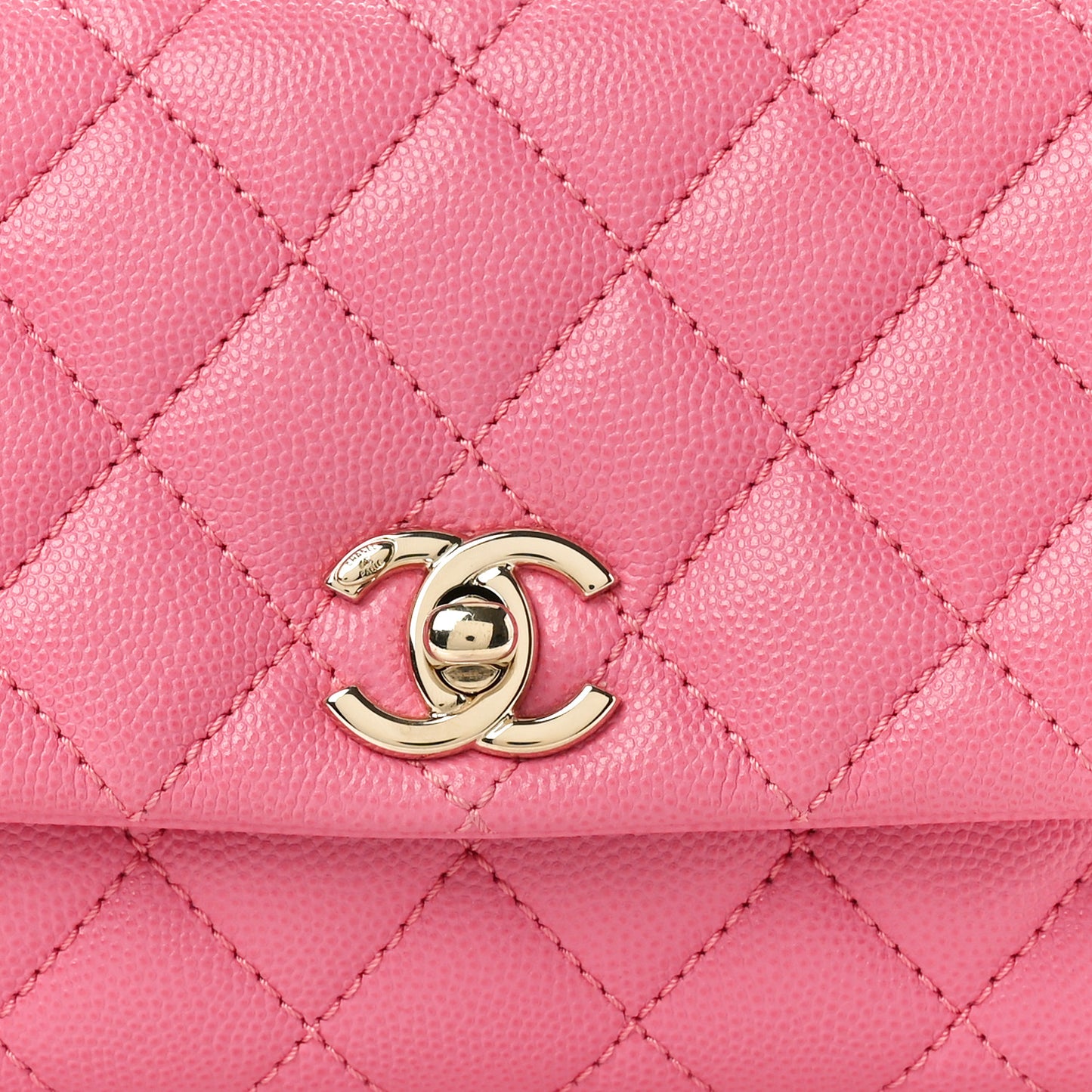 Caviar Quilted Lizard Embossed Extra Mini Coco Handle Flap Pink