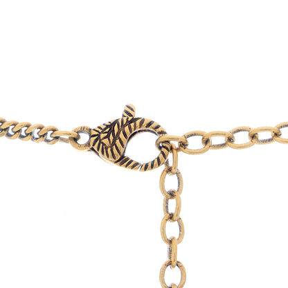 Gucci Crystal Embellished Double G Necklace Aged Gold 3 of 4