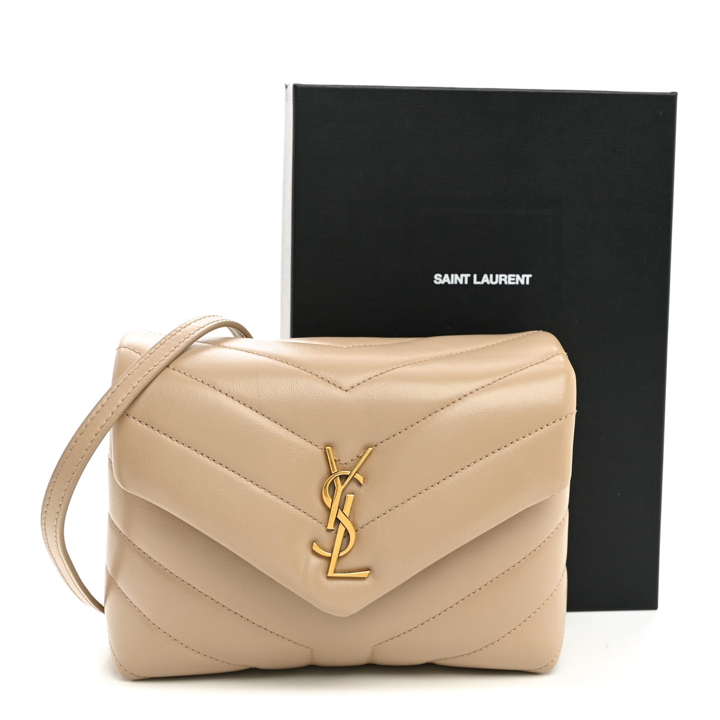 Calfskin Y Quilted Monogram Toy Loulou Crossbody Bag Dark Beige