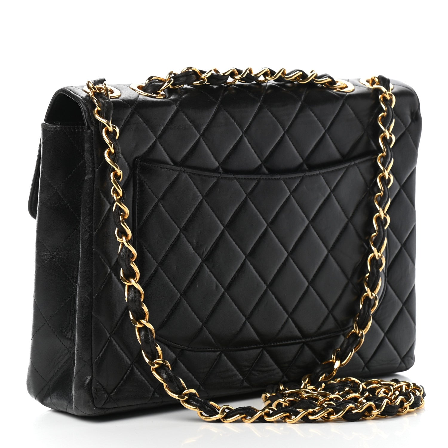 Chanel Lambskin Quilted Jumbo Single Flap Black 3 of 9
