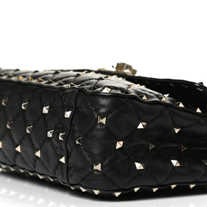 Valentino Garavani Lambskin Medium Rockstud Spike Shoulder Bag Black 9 of 15