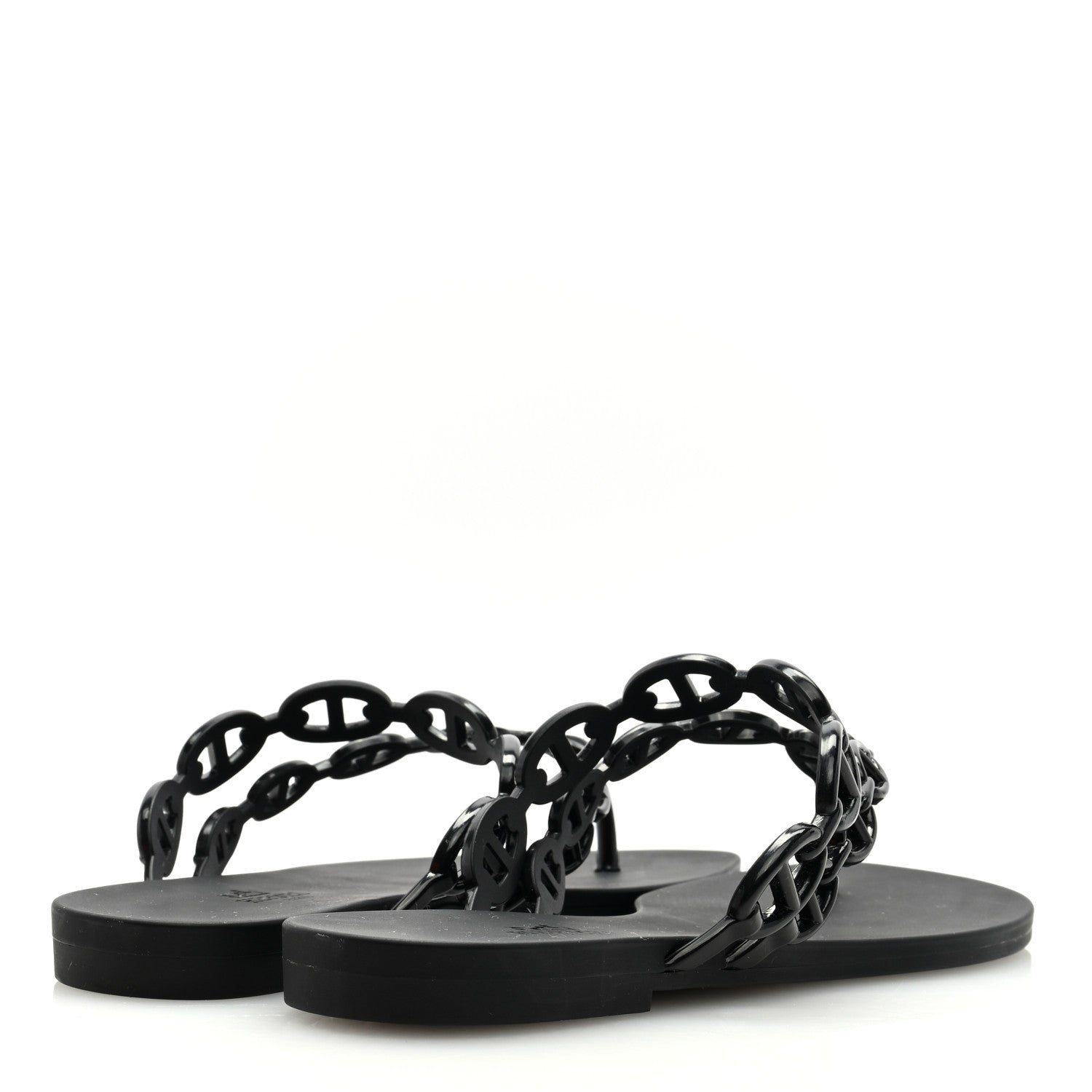 Hermes Rubber Chaine d'Ancre Island Sandals 37 Black 4 of 7