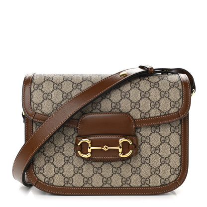 Gucci GG Supreme Monogram Horsebit 1955 Shoulder Bag Beige Brown Sugar 1 of 13