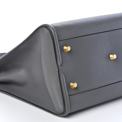 Alexander McQueen Pebbled Calfskin Zip Up Heroine Tote Dark Grey 10 of 11