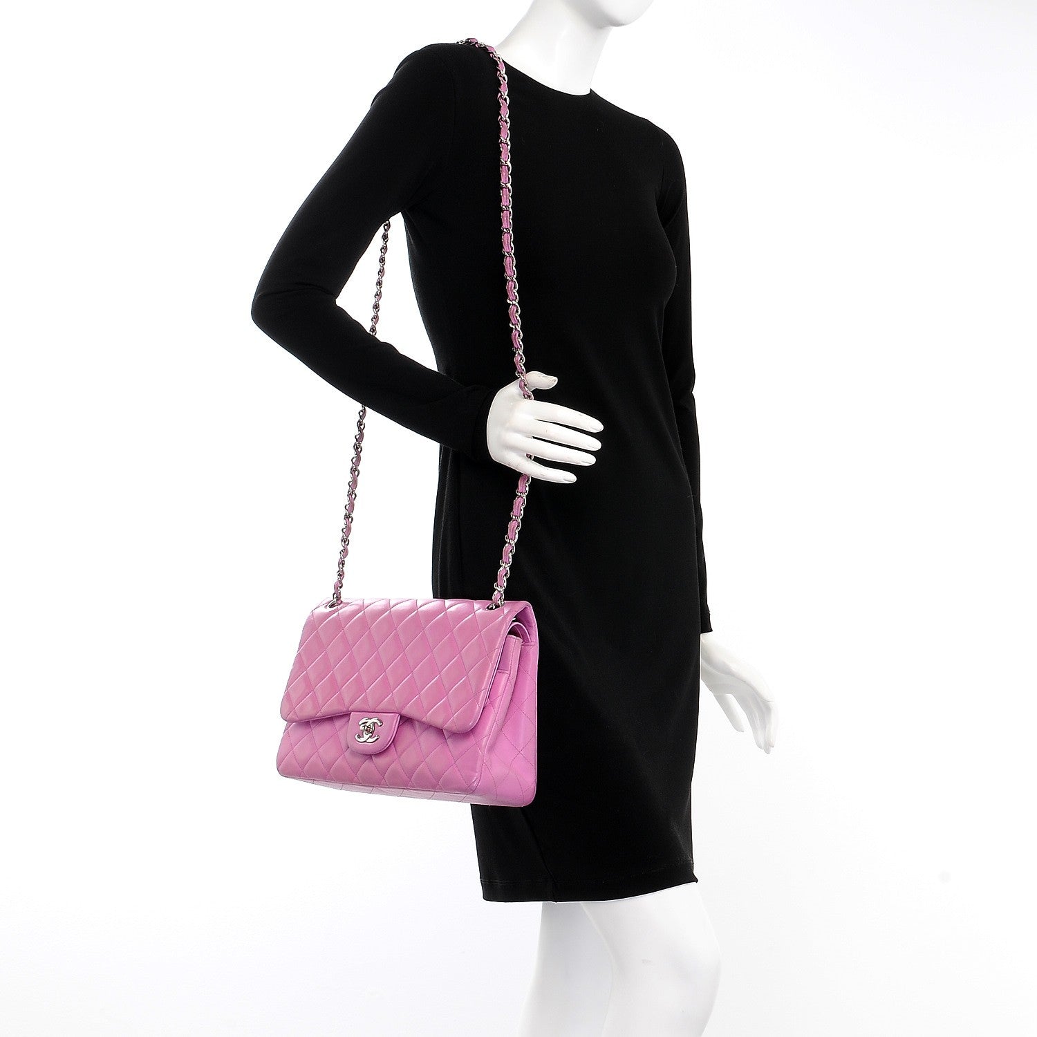 Chanel Lambskin Quilted Jumbo Double Flap Light Purple 2 of 17