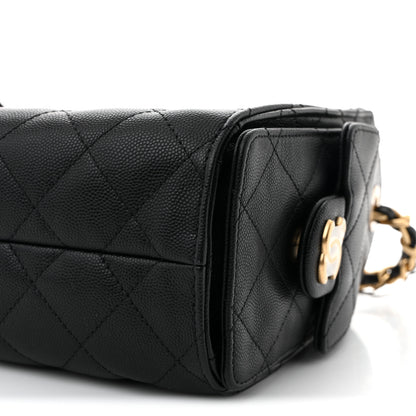 Chanel Caviar Quilted Mini Chanel 25 Handbag Black 10 of 10